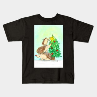 Hedgehog Merry Christmas Kids T-Shirt